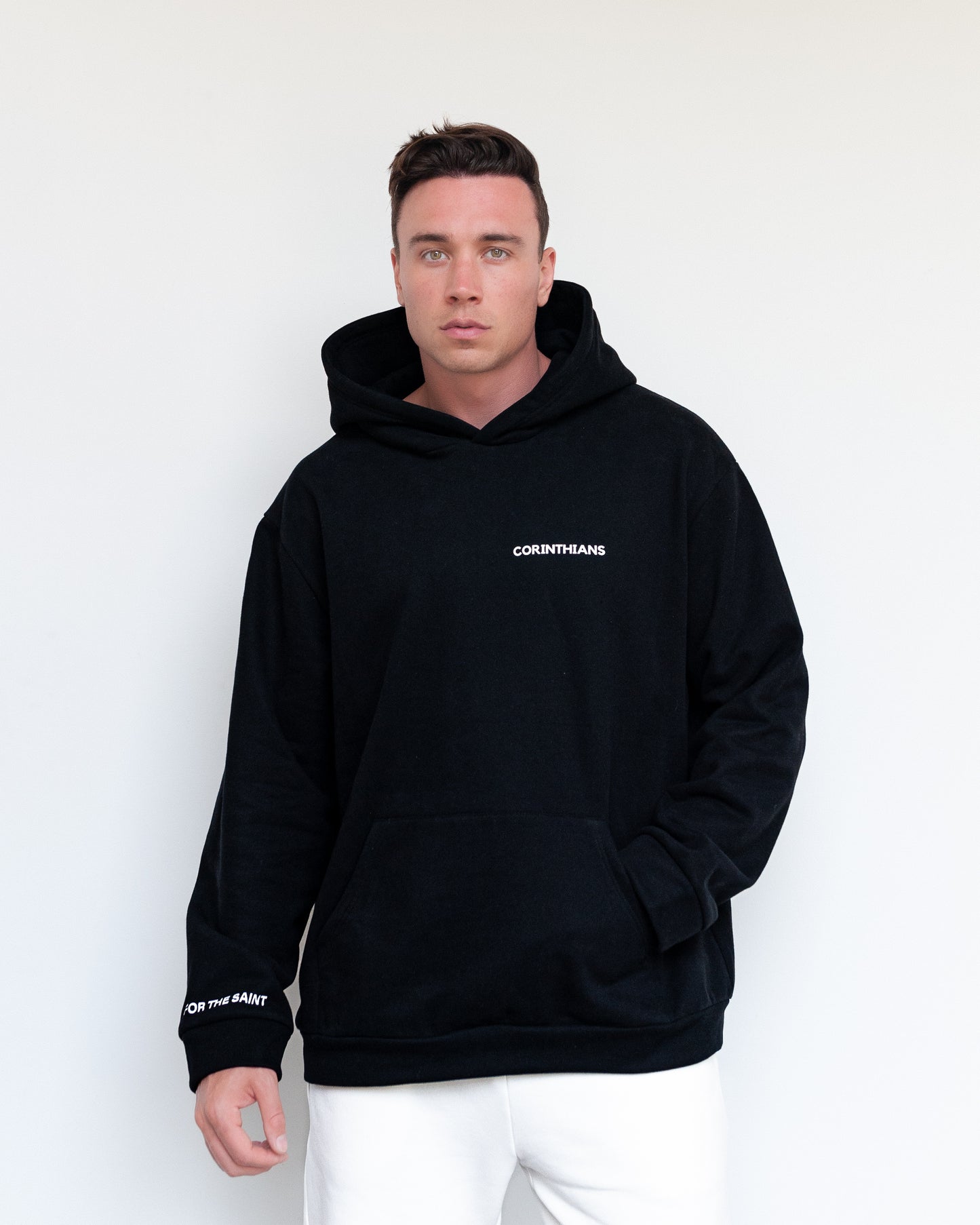 CORINTHIANS BIBLE VERSE UNISEX HOODIE BLACK