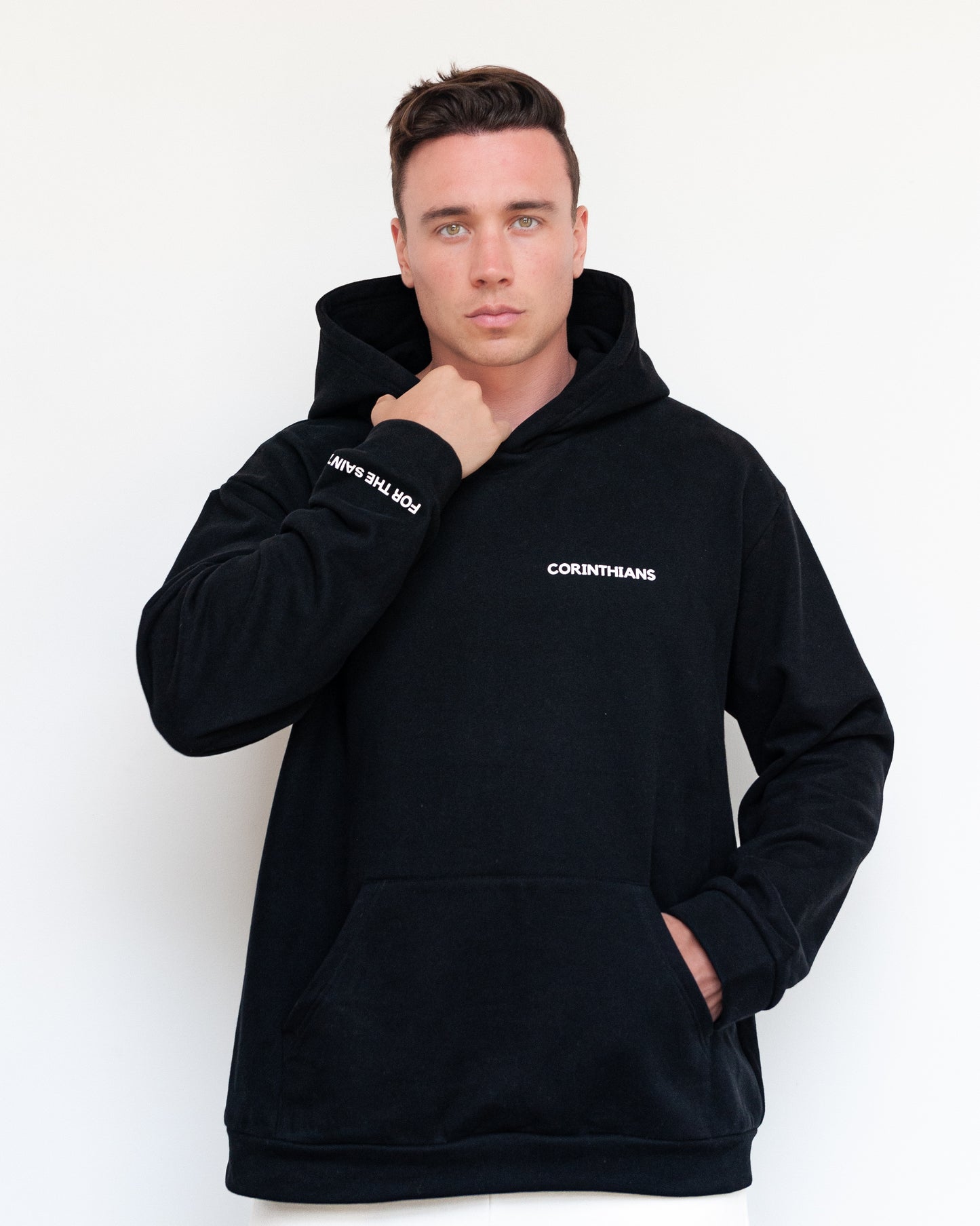 CORINTHIANS BIBLE VERSE UNISEX HOODIE BLACK